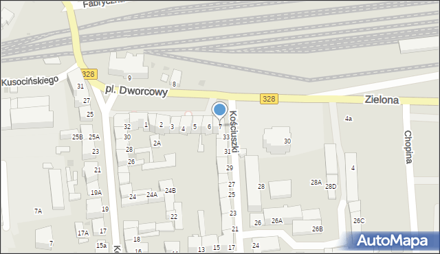 Chojnów, Plac Dworcowy, 7, mapa Chojnów