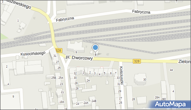 Chojnów, Plac Dworcowy, 8, mapa Chojnów