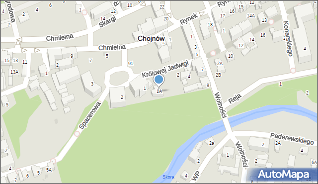 Chojnów, Plac Zamkowy, 1A, mapa Chojnów