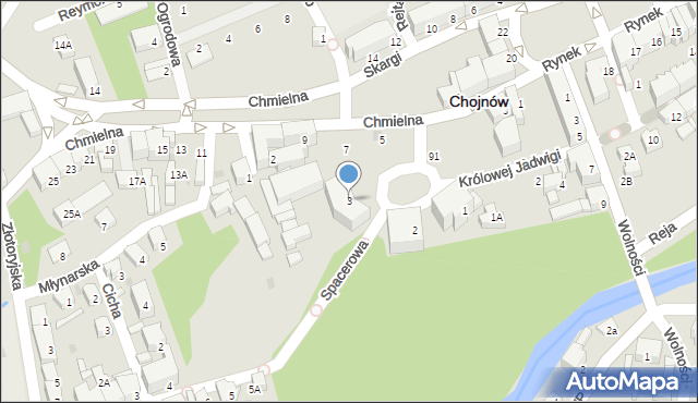 Chojnów, Plac Zamkowy, 3, mapa Chojnów