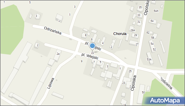 Chorula, Plac Wiejski, 11, mapa Chorula