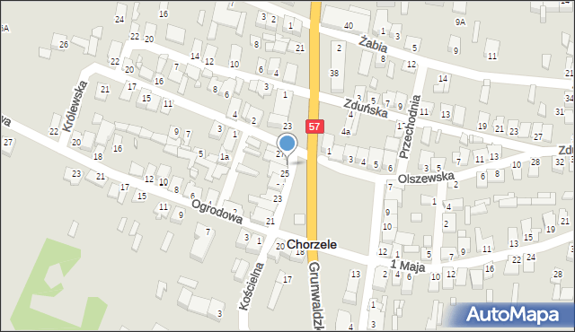 Chorzele, Plac Kościuszki Tadeusza, gen., 26, mapa Chorzele