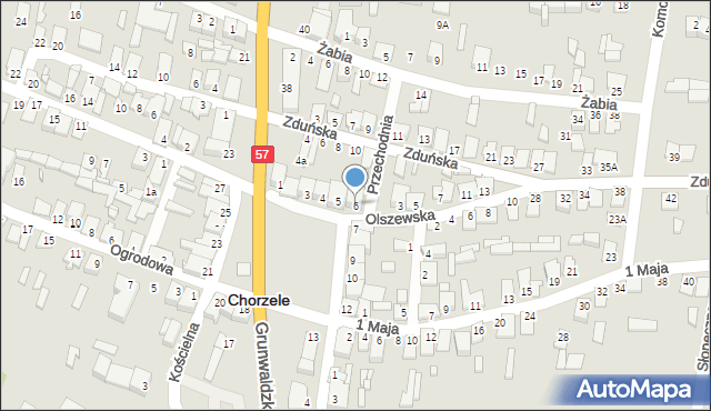 Chorzele, Plac Kościuszki Tadeusza, gen., 6, mapa Chorzele