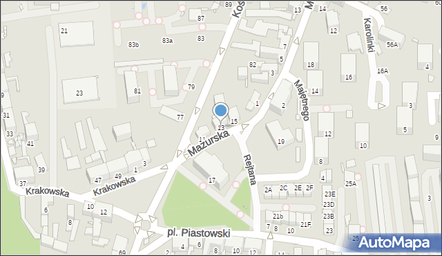 Chorzów, Plac Piastowski, 13, mapa Chorzów