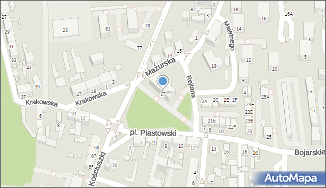 Chorzów, Plac Piastowski, 17, mapa Chorzów