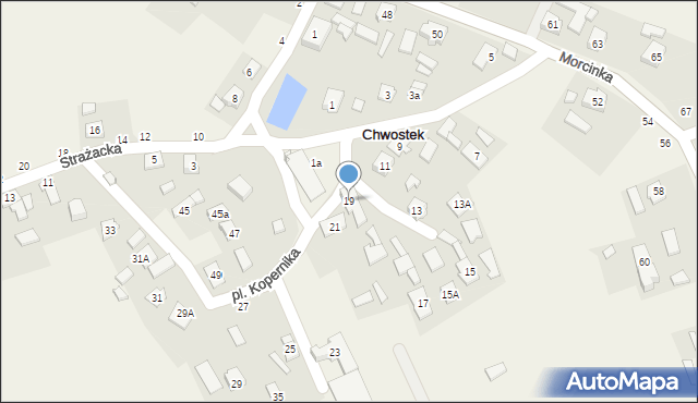 Chwostek, Plac Kopernika Mikołaja, 19, mapa Chwostek