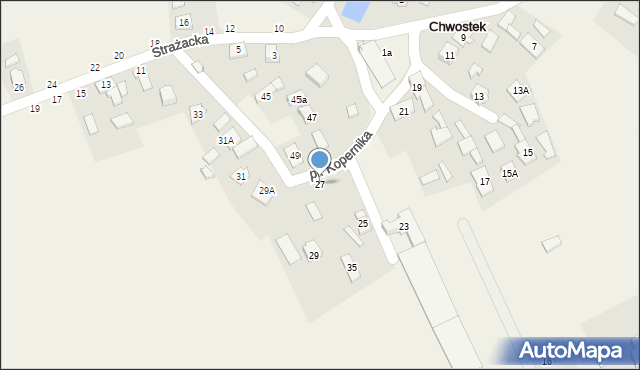 Chwostek, Plac Kopernika Mikołaja, 27, mapa Chwostek