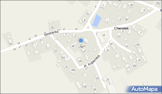 Chwostek, Plac Kopernika Mikołaja, 45a, mapa Chwostek