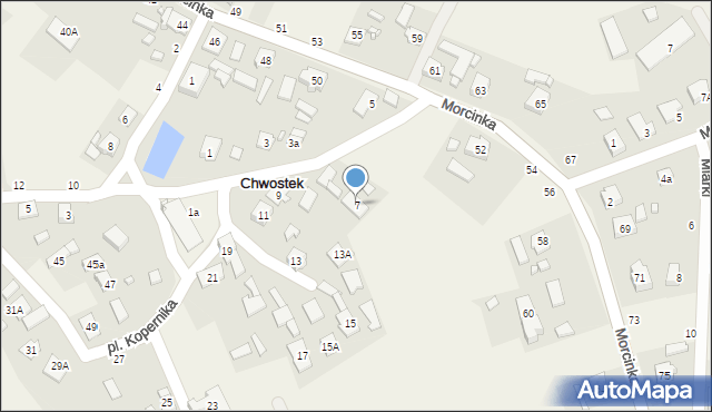 Chwostek, Plac Kopernika Mikołaja, 7, mapa Chwostek