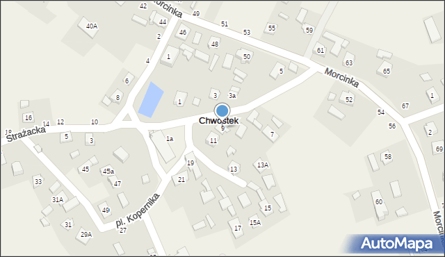 Chwostek, Plac Kopernika Mikołaja, 9, mapa Chwostek