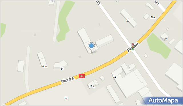 Ciechanów, Płocka, 32, mapa Ciechanów