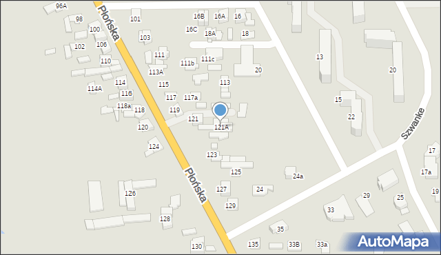 Ciechanów, Płońska, 121A, mapa Ciechanów