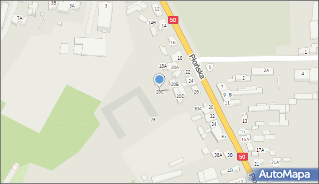 Ciechanów, Płońska, 20C, mapa Ciechanów