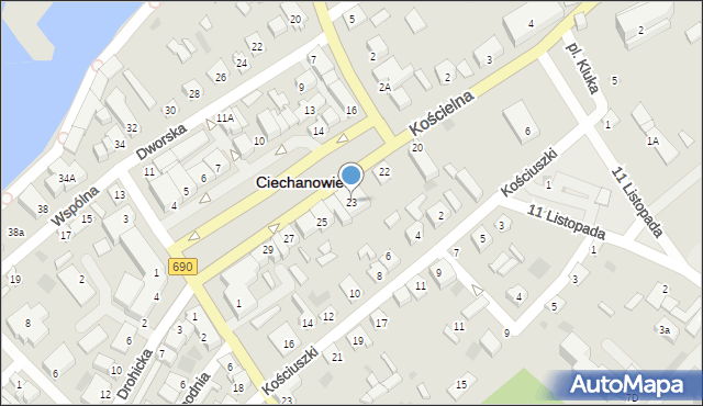Ciechanowiec, Plac 3 Maja, 23, mapa Ciechanowiec