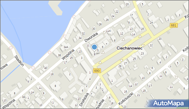 Ciechanowiec, Plac 3 Maja, 4, mapa Ciechanowiec