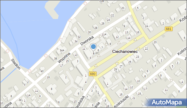 Ciechanowiec, Plac 3 Maja, 5, mapa Ciechanowiec