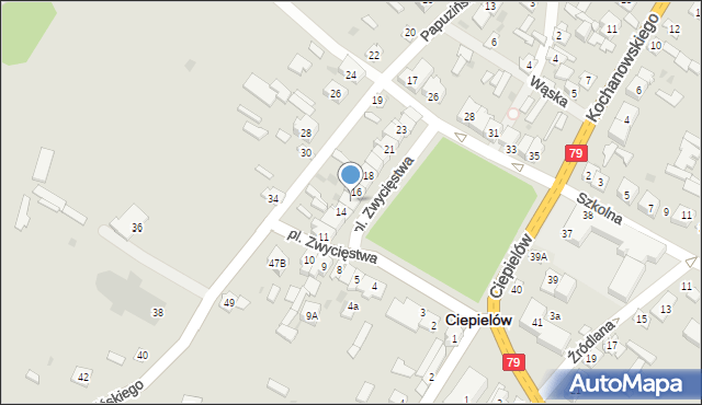 Ciepielów, Plac Zwycięstwa, 15, mapa Ciepielów