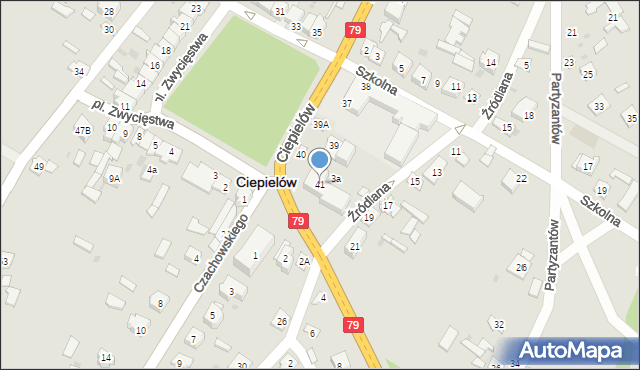 Ciepielów, Plac Zwycięstwa, 41, mapa Ciepielów