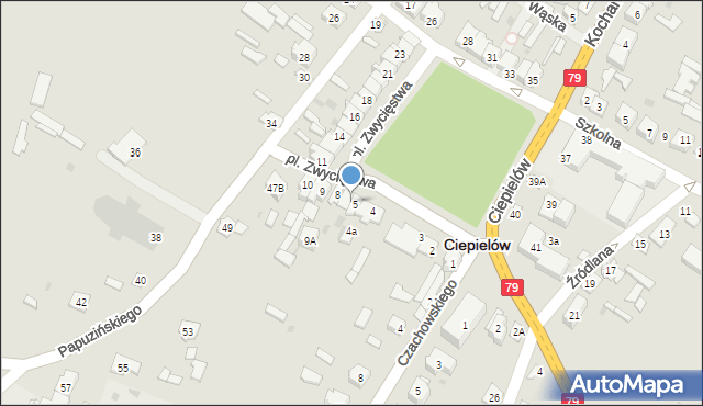 Ciepielów, Plac Zwycięstwa, 6, mapa Ciepielów