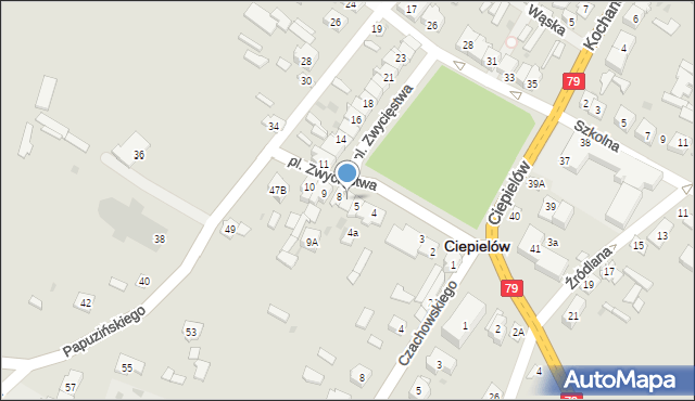 Ciepielów, Plac Zwycięstwa, 7, mapa Ciepielów