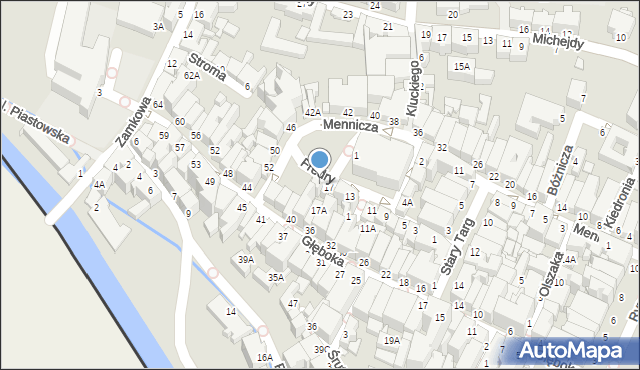 Cieszyn, Plac Teatralny, 19, mapa Cieszyna