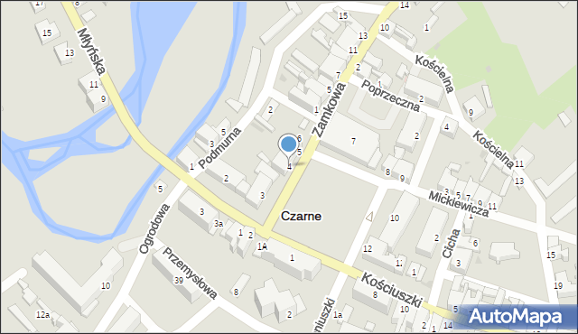 Czarne, Plac Jana Pawła II, 4, mapa Czarne