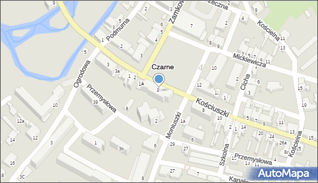 Czarne, Plac Wolności, 1, mapa Czarne