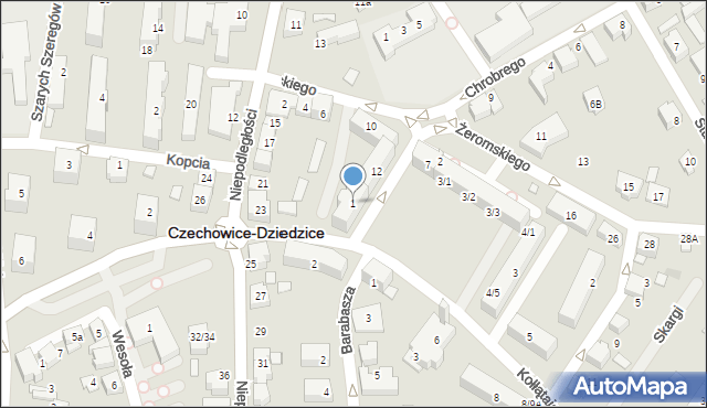 Czechowice-Dziedzice, Plac Jana Pawła II, 1, mapa Czechowic-Dziedzic