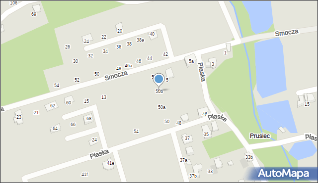 Czechowice-Dziedzice, Płaska, 50b, mapa Czechowic-Dziedzic