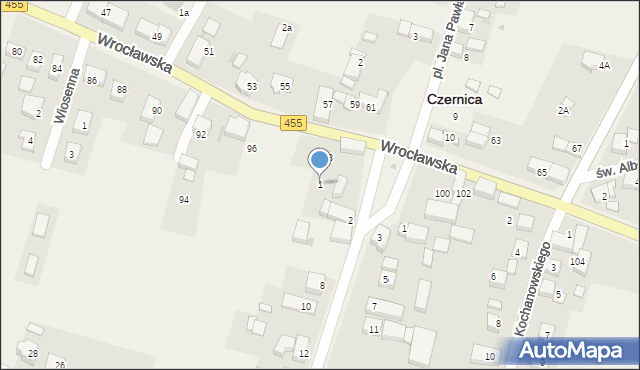 Czernica, Plac Jana Pawła II, 1, mapa Czernica