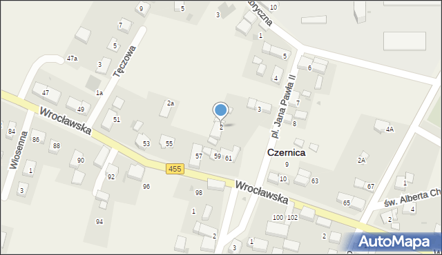 Czernica, Plac Jana Pawła II, 2, mapa Czernica