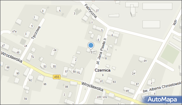Czernica, Plac Jana Pawła II, 3, mapa Czernica
