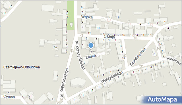 Czerniejewo, Plac Kopczyńskiego Onufrego, ks., 2, mapa Czerniejewo