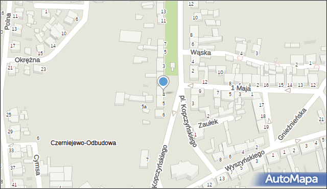 Czerniejewo, Plac Kopczyńskiego Onufrego, ks., 4, mapa Czerniejewo