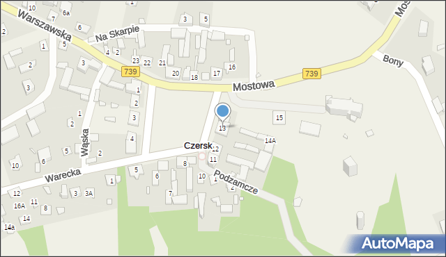 Czersk, Plac Tysiąclecia, 13, mapa Czersk