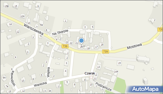 Czersk, Plac Tysiąclecia, 20, mapa Czersk