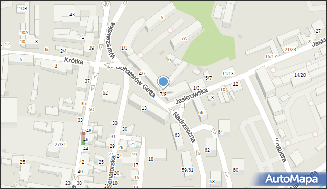 Częstochowa, Plac Bohaterów Getta, 7/8, mapa Częstochowy