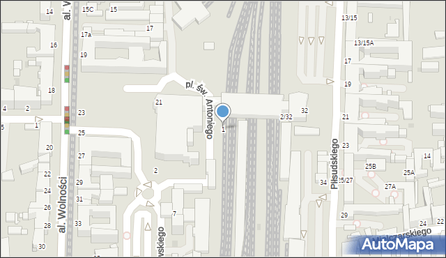 Częstochowa, Plac św. Antoniego, 1, mapa Częstochowy