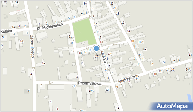 Dąbie, Plac Mickiewicza Adama, 15, mapa Dąbie