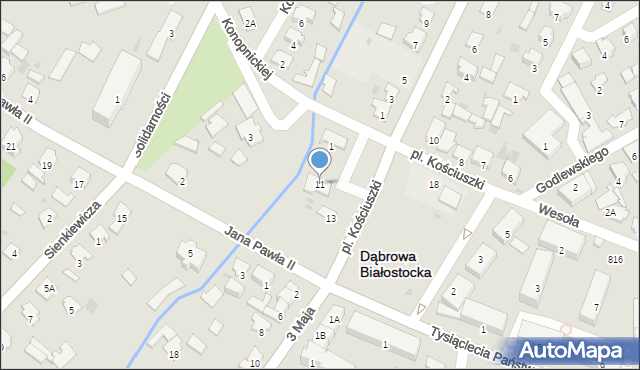 Dąbrowa Białostocka, Plac Kościuszki Tadeusza, gen., 11, mapa Dąbrowa Białostocka