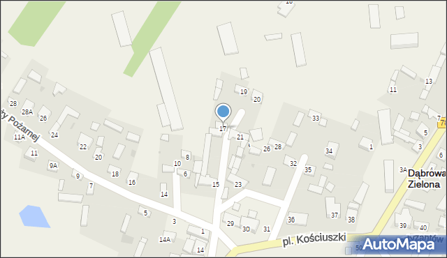 Dąbrowa Zielona, Plac Kościuszki Tadeusza, gen., 17, mapa Dąbrowa Zielona