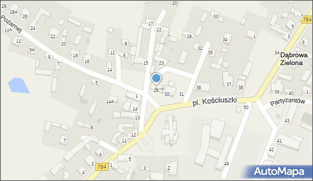 Dąbrowa Zielona, Plac Kościuszki Tadeusza, gen., 29, mapa Dąbrowa Zielona