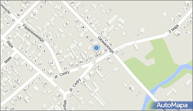 Daleszyce, Plac Cedry, 4A, mapa Daleszyce