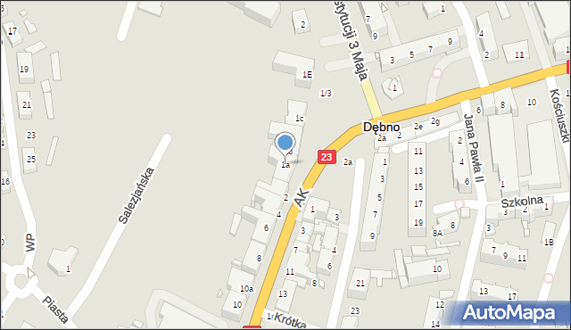 Dębno, Plac Konstytucji 3 Maja, 1a, mapa Dębno