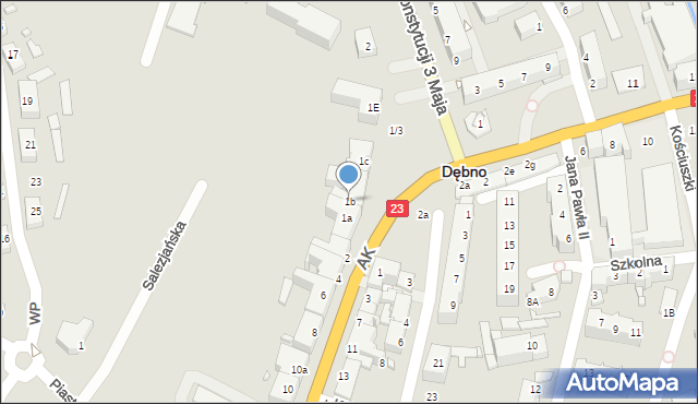 Dębno, Plac Konstytucji 3 Maja, 1b, mapa Dębno