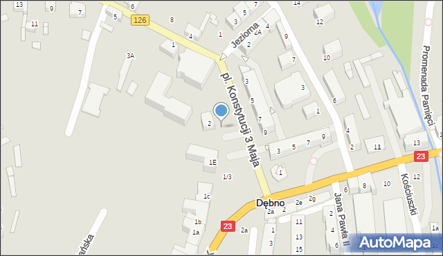 Dębno, Plac Konstytucji 3 Maja, 3a, mapa Dębno