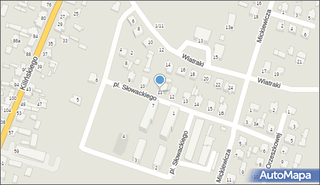 Dobra, Plac Słowackiego Juliusza, 11, mapa Dobra
