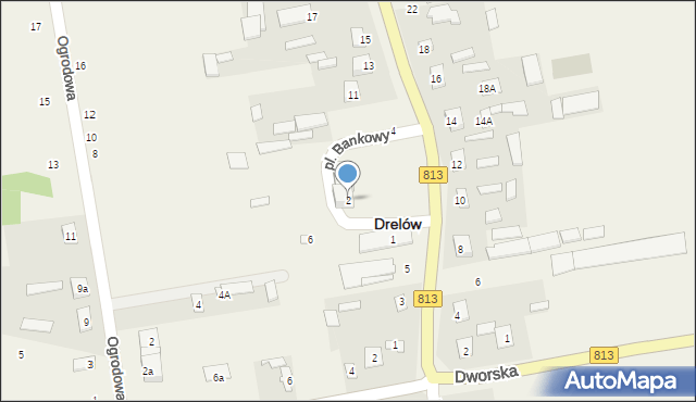 Drelów, Plac Bankowy, 2, mapa Drelów