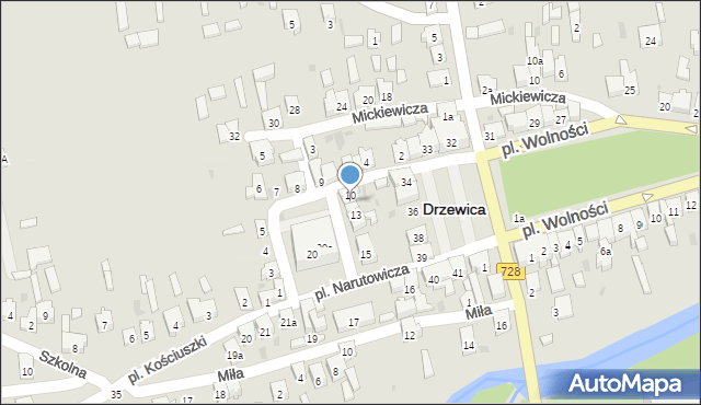 Drzewica, Plac Narutowicza Gabriela, 11, mapa Drzewica