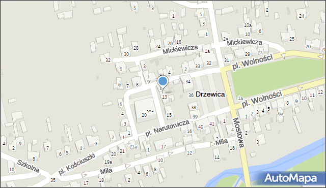 Drzewica, Plac Narutowicza Gabriela, 12, mapa Drzewica